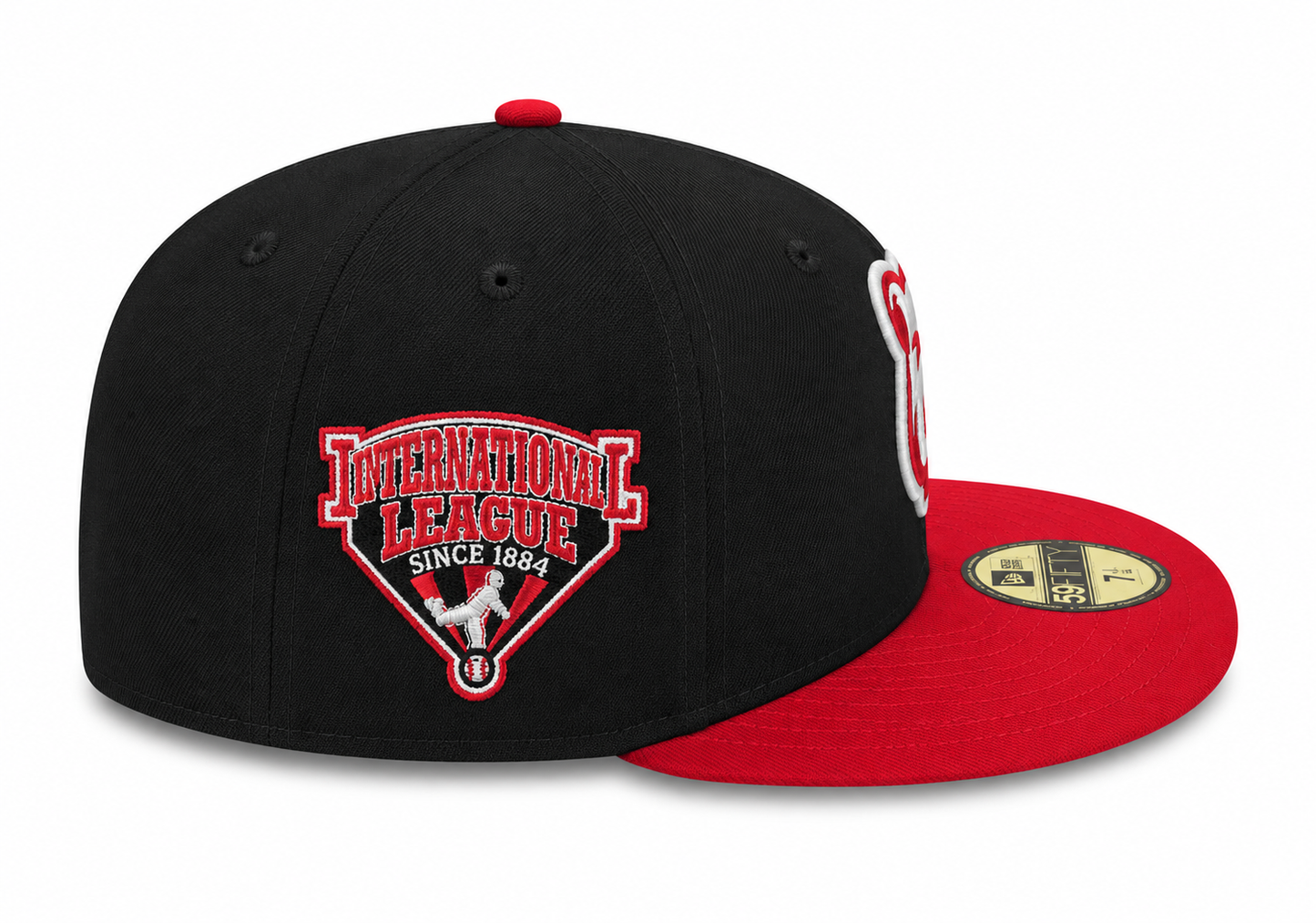 Iowa Cubs New Era MILB 2 Tone Black/Red 59FIFTY Fitted Hat Official Team Hat Sports Fan Cap Official NFL Team Hat Football Fan Cap