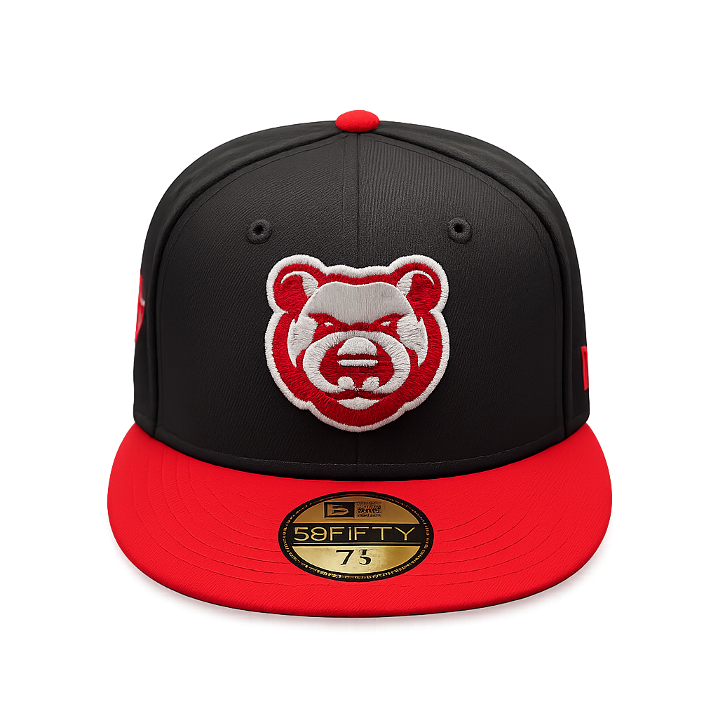 Iowa Cubs New Era MILB 2 Tone Black/Red 59FIFTY Fitted Hat Official Team Hat Sports Fan Cap Official NFL Team Hat Football Fan Cap