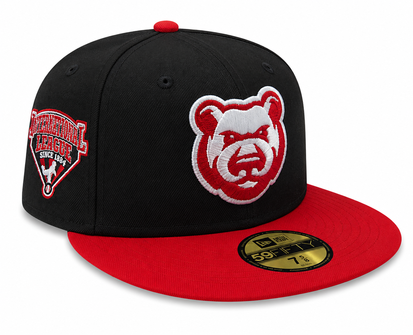 Iowa Cubs New Era MILB 2 Tone Black/Red 59FIFTY Fitted Hat Official Team Hat Sports Fan Cap Official NFL Team Hat Football Fan Cap