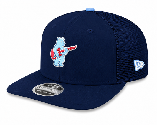 Chicago Cubs New Era Sky Guitar Bear Navy Alternate 2 9SEVENTY Trucker Hat Official Team Hat Sports Fan Cap Official NFL Team Hat Football Fan Cap