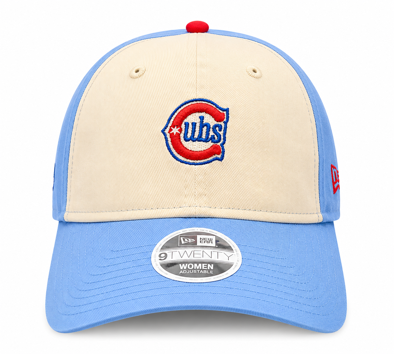 Women's Chicago Cubs 2nd Alternate Micro Baby Blue New Era 9TWENTY Adjustable Hat Official Team Hat Sports Fan Cap Official NFL Team Hat Football Fan Cap