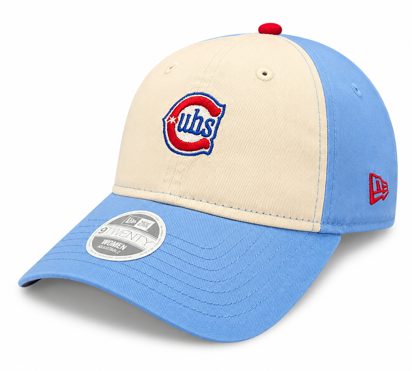Women's Chicago Cubs 2nd Alternate Micro Baby Blue New Era 9TWENTY Adjustable Hat Official Team Hat Sports Fan Cap Official NFL Team Hat Football Fan Cap