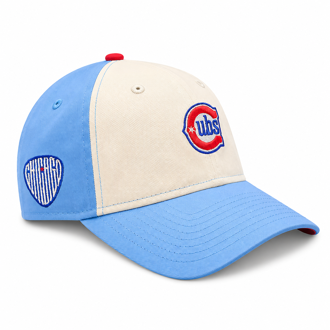 Women's Chicago Cubs 2nd Alternate Micro Baby Blue New Era 9TWENTY Adjustable Hat Official Team Hat Sports Fan Cap Official NFL Team Hat Football Fan Cap