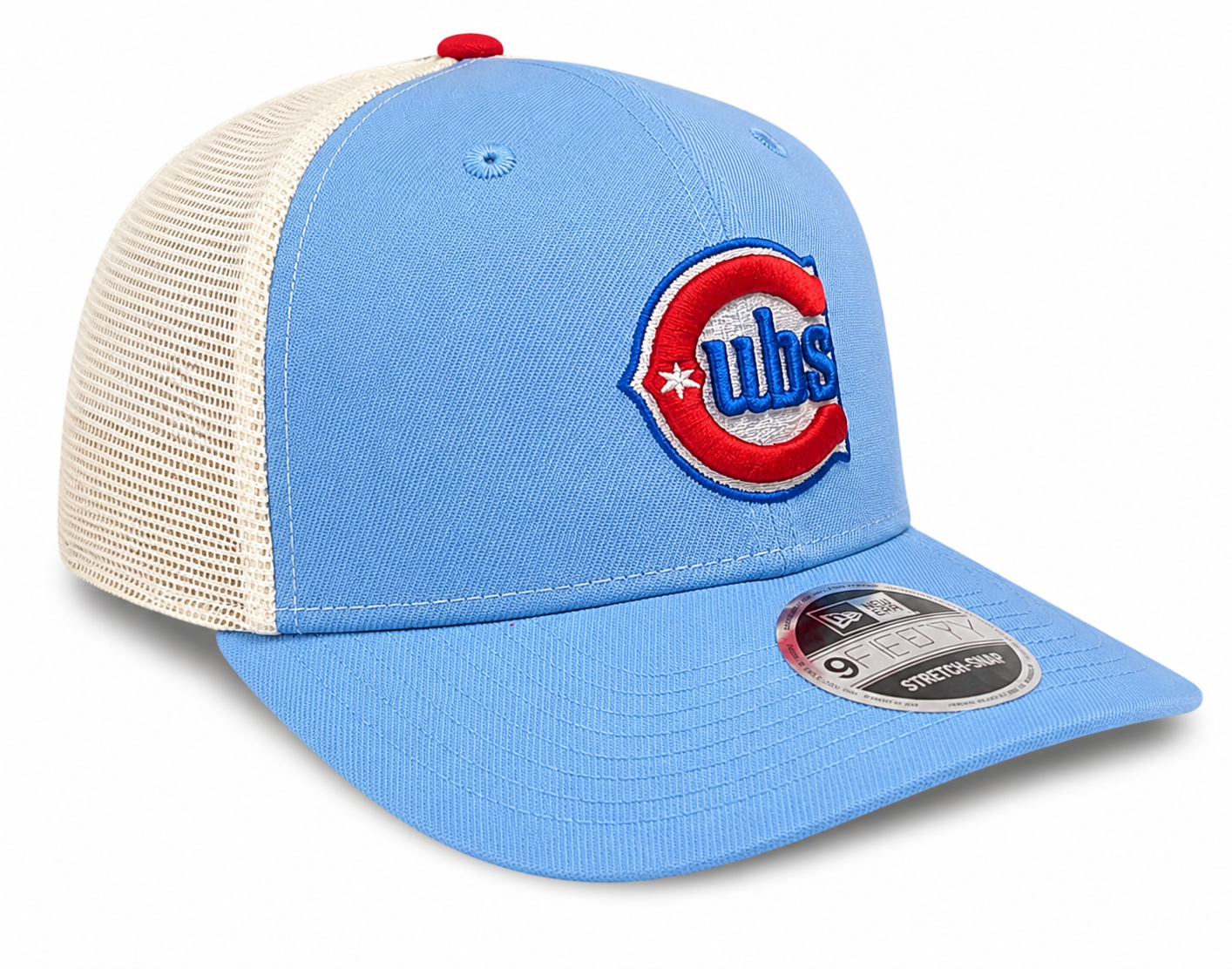 Chicago Cubs New Era Sky Blue/Red Alternate 2 9SEVENTY Trucker Hat Official Team Hat Sports Fan Cap Official NFL Team Hat Football Fan Cap