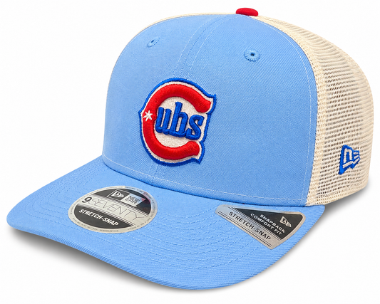 Chicago Cubs New Era Sky Blue/Red Alternate 2 9SEVENTY Trucker Hat Official Team Hat Sports Fan Cap Official NFL Team Hat Football Fan Cap