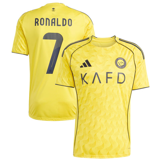 Cristiano Ronaldo 7 Al-Nassr FC adidas 2025 26 Home Player Jersey Yellow Official Team Jersey Sports Fan Apparel