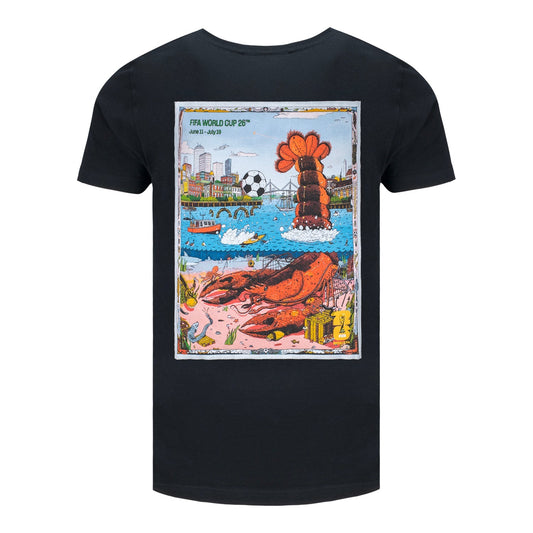 FIFA World Cup 2026 Boston Poster Black T-Shirt - Unisex Casual Graphic T Shirt