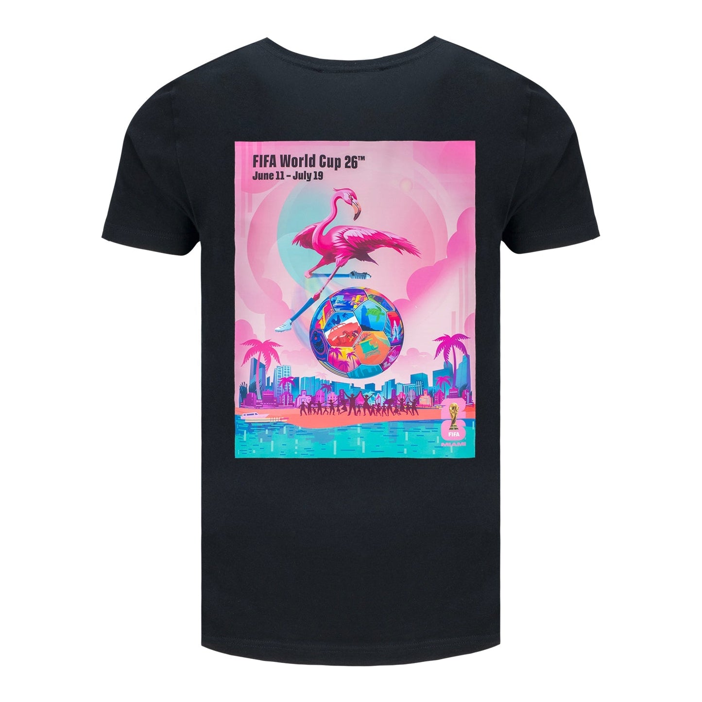 FIFA World Cup 2026 Miami Poster Black T-Shirt - Unisex Casual Graphic T Shirt