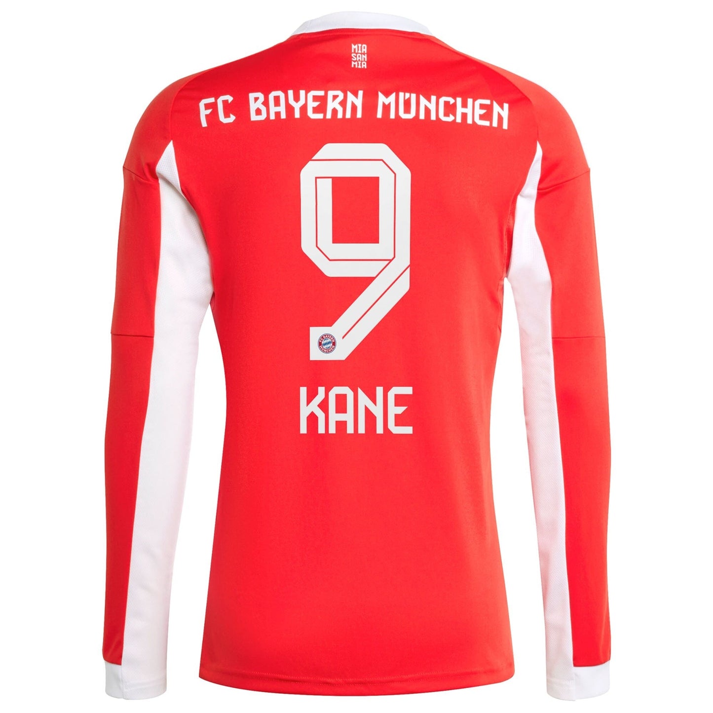 Harry Kane Bayern Munich Adidas 2025 26 Home Long Sleeve Jersey - Red Official Team Jersey Sports Fan Apparel