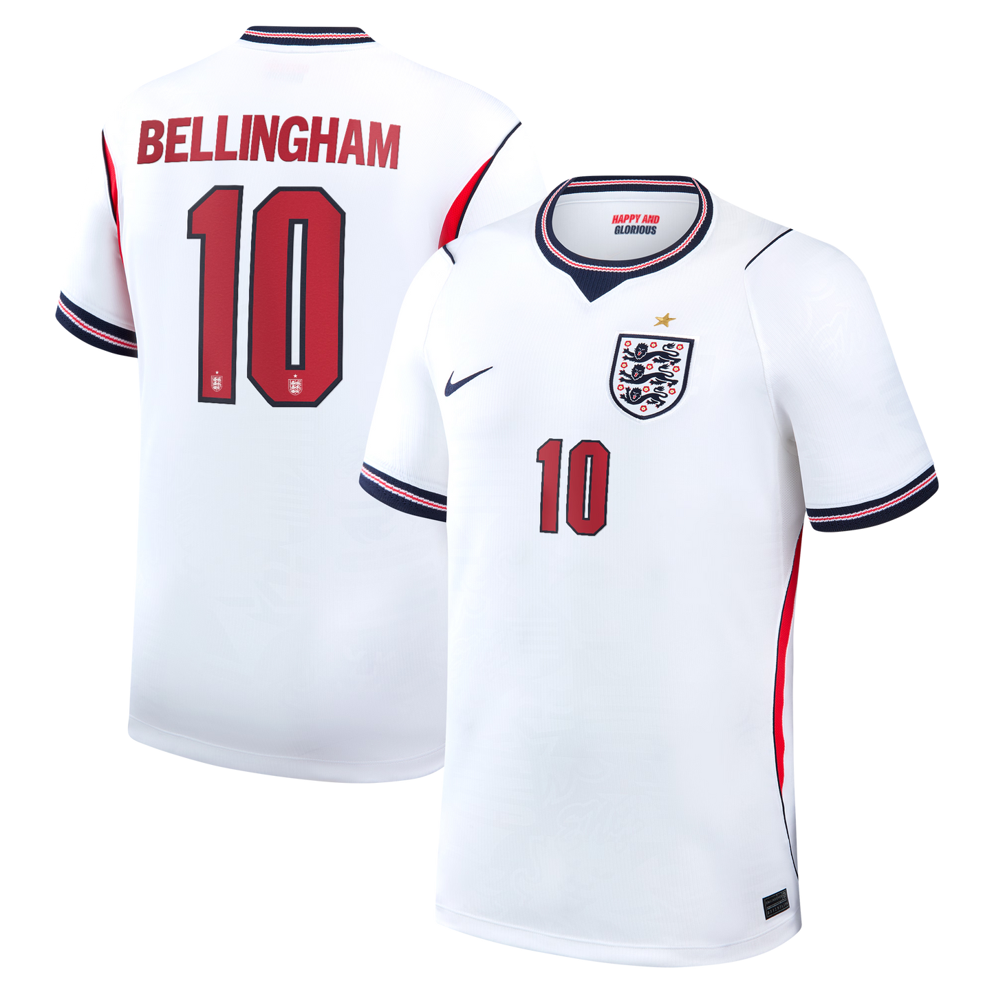 Jude Bellingham England National Team Nike 2026 Home Stadium Replica Jersey - White Official Team Jersey Sports Fan Apparel