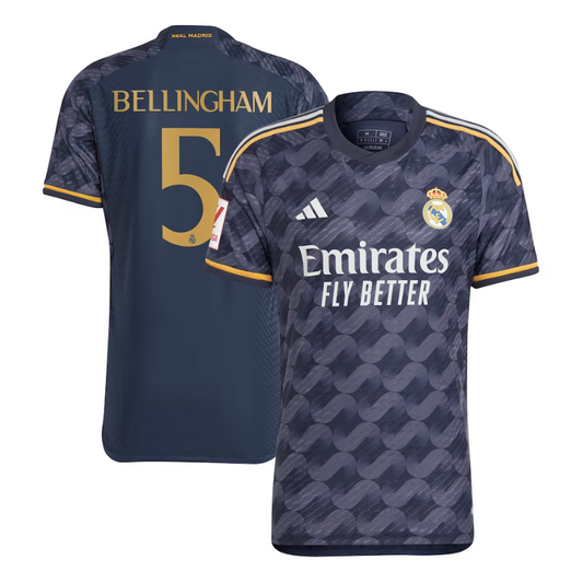 Jude Bellingham Real Madrid Shirt 2023 24 Away Player Jersey - Navy Official Team Jersey Sports Fan Apparel