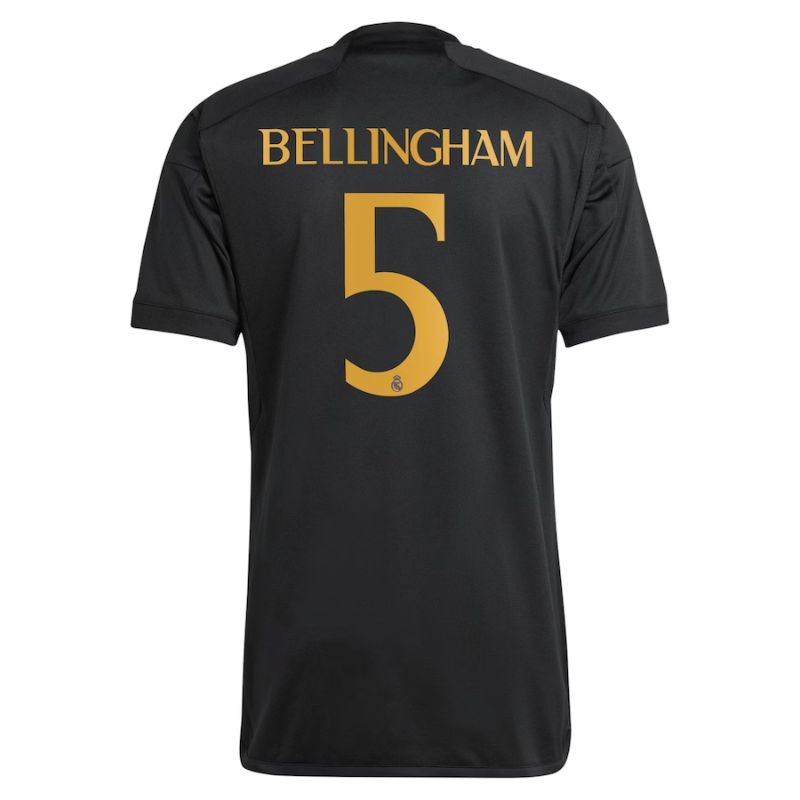 Jude Bellingham Real Madrid Adidas 2023 24 Third Player Jersey - Black Official Team Jersey Sports Fan Apparel