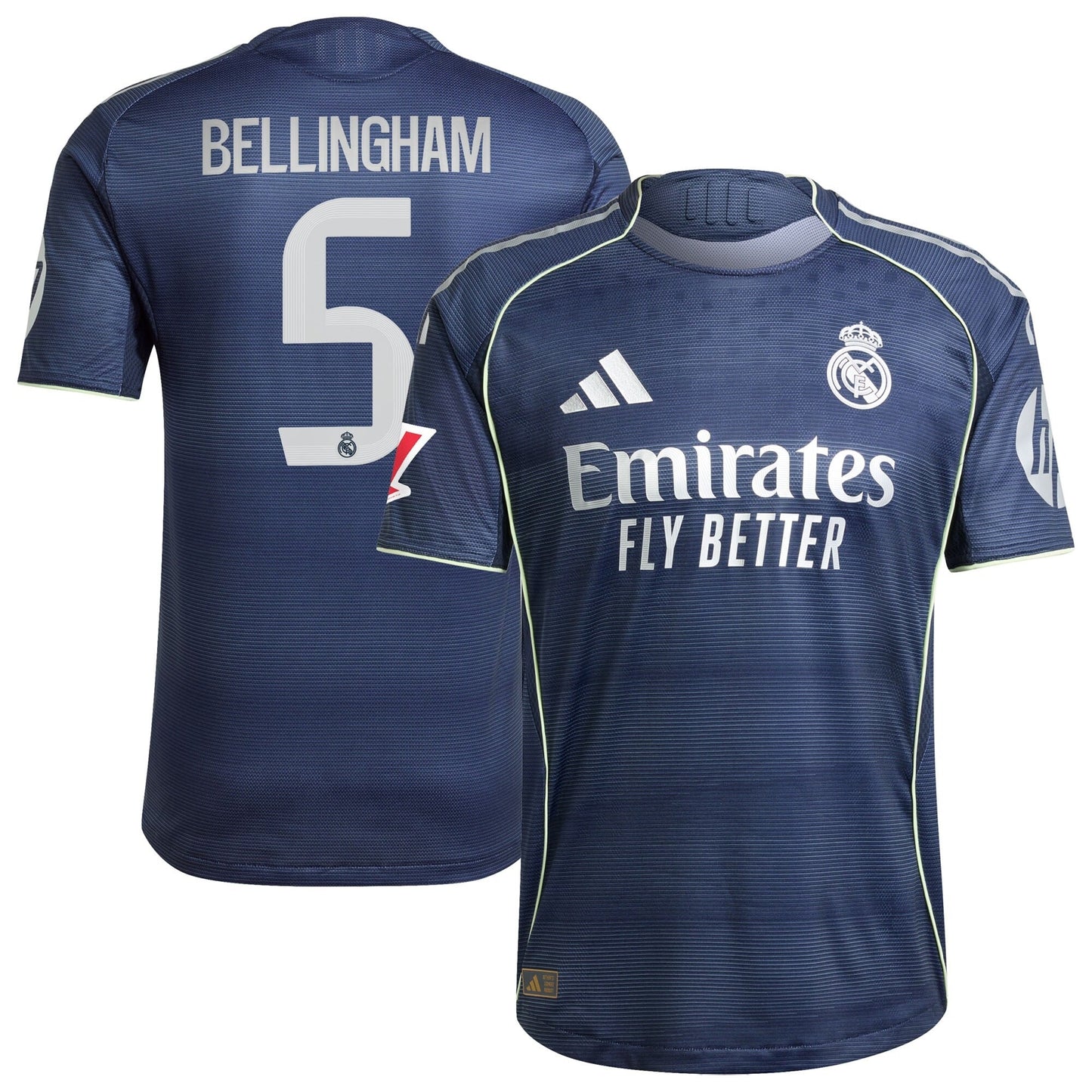 Jude Bellingham Real Madrid adidas 2025 26 Away Player Jersey - Blue Official Team Jersey Sports Fan Apparel
