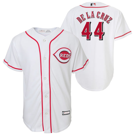 Youth Cincinnati Reds Elly De La Cruz MLB Home Replica Screen Print Jersey Official Team Jersey Sports Fan Apparel Official NFL Team Jersey Football Fan Apparel
