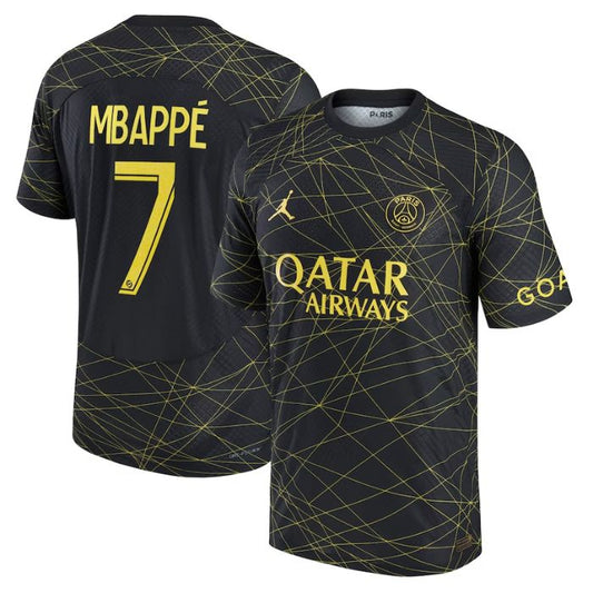 Kylian Mbappé Paris Saint-Germain Unisex Jersey 2022 23 Fourth Player Jersey - Black Official Team Jersey Sports Fan Apparel