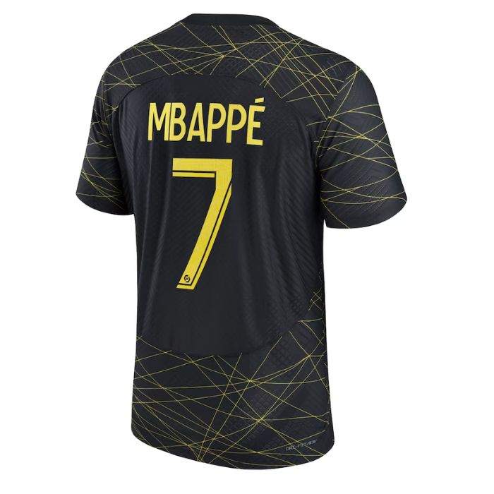 Kylian Mbappé Paris Saint-Germain Unisex Jersey 2022 23 Fourth Player Jersey - Black Official Team Jersey Sports Fan Apparel