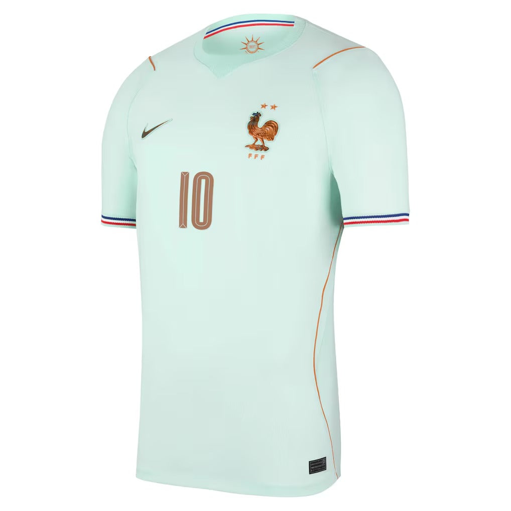 Kylian Mbappé France National Team Nike 2026 Away Stadium Replica Jersey - Green Official Team Jersey Sports Fan Apparel