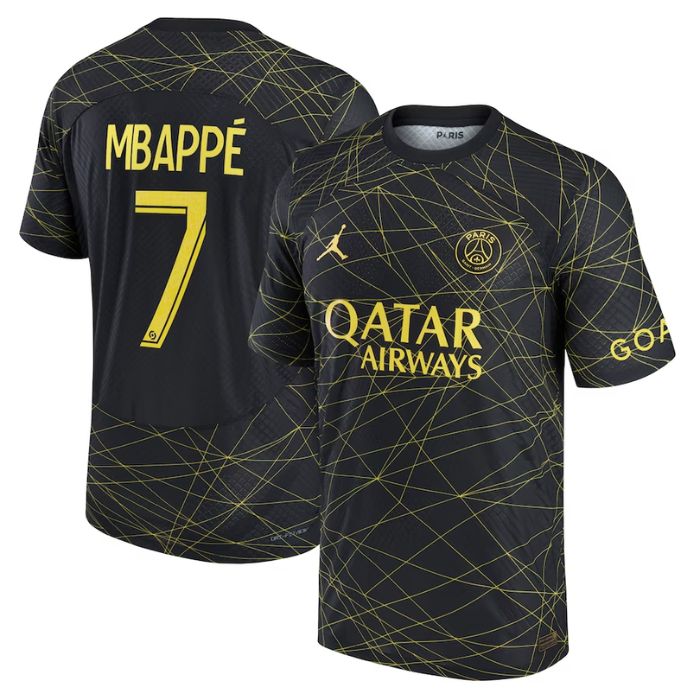 Kylian Mbappé Paris Saint-Germain 2022 23 Fourth Vapor Match Player Jersey - Black Official Team Jersey Sports Fan Apparel