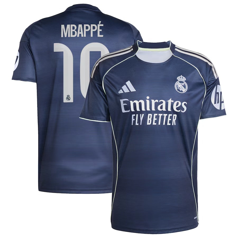 Kylian Mbappé Real Madrid adidas 2025 26 Away Player Jersey - Blue Official Team Jersey Sports Fan Apparel