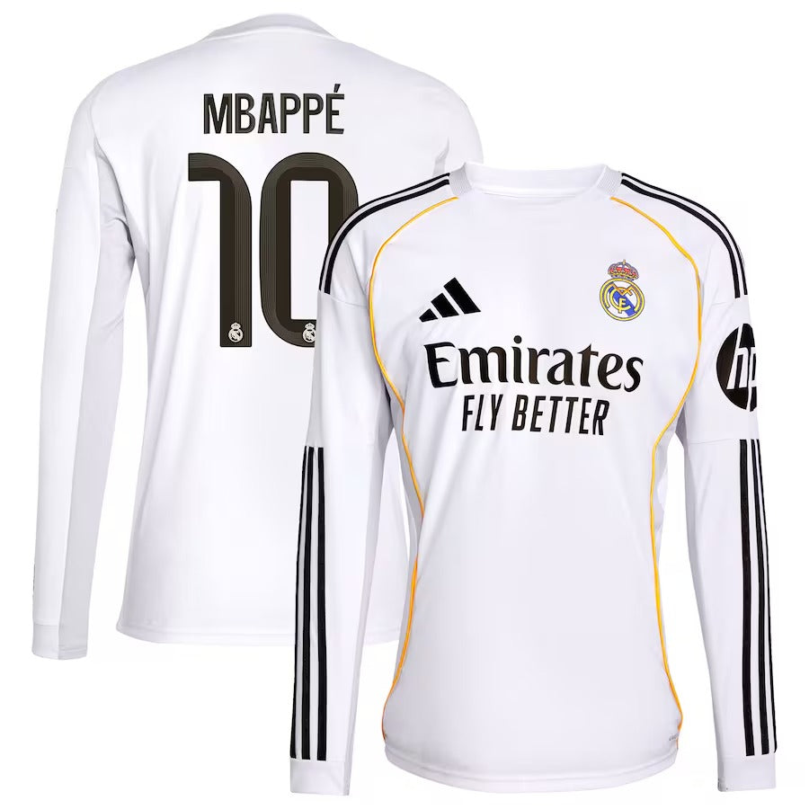 Kylian Mbappé Real Madrid adidas 2025 26 Home Player Jersey - White Official Team Jersey Sports Fan Apparel