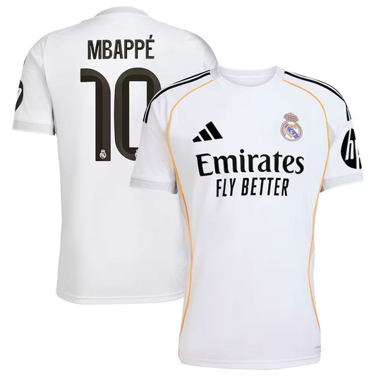 Kylian Mbappé Real Madrid adidas 2025 26 Home Player Jersey - White Official Team Jersey Sports Fan Apparel