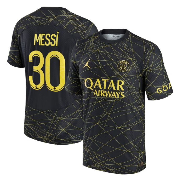 Lionel Messi Paris Saint-Germain Unisex Shirt 2022 23 Fourth Player Jersey - Black Official Team Jersey Sports Fan Apparel
