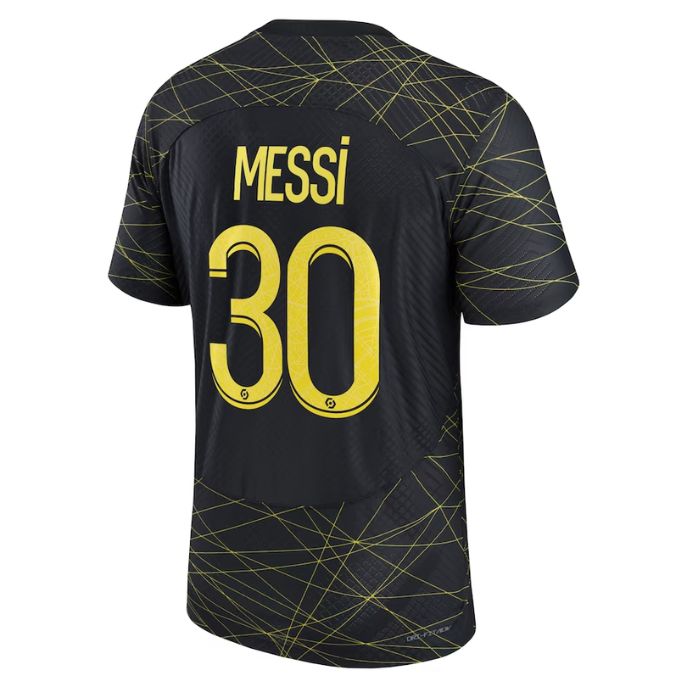 Lionel Messi Paris Saint-Germain Unisex Shirt 2022 23 Fourth Player Jersey - Black Official Team Jersey Sports Fan Apparel