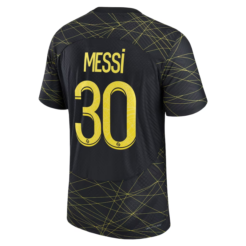 Lionel Messi Paris Saint-Germain 2022 23 Fourth Vapor Match Men s Authentic Jersey - Black Official Team Jersey Sports Fan Apparel
