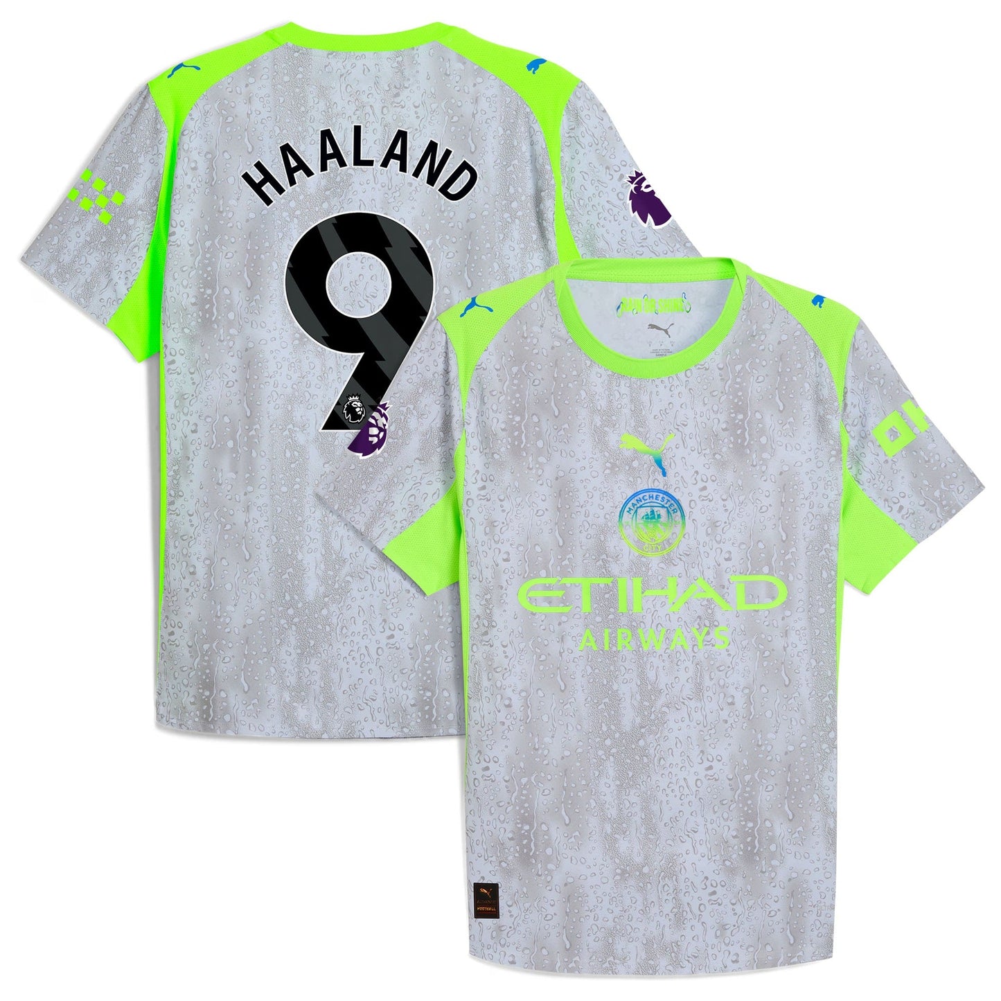 Erling Haaland Manchester City Puma 2025 26 Third Jersey - Green Neon Green Official Team Jersey Sports Fan Apparel