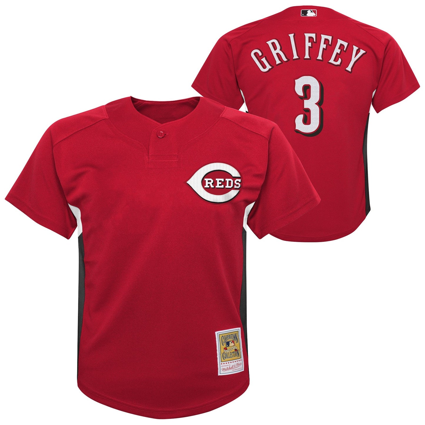 Youth Cincinnati Reds Ken Griffey Jr. Mitchell & Ness Red 2007 Cooperstown Collection Batting Practice Jersey Official Team Jersey Sports Fan Apparel Official NFL Team Jersey Football Fan Apparel