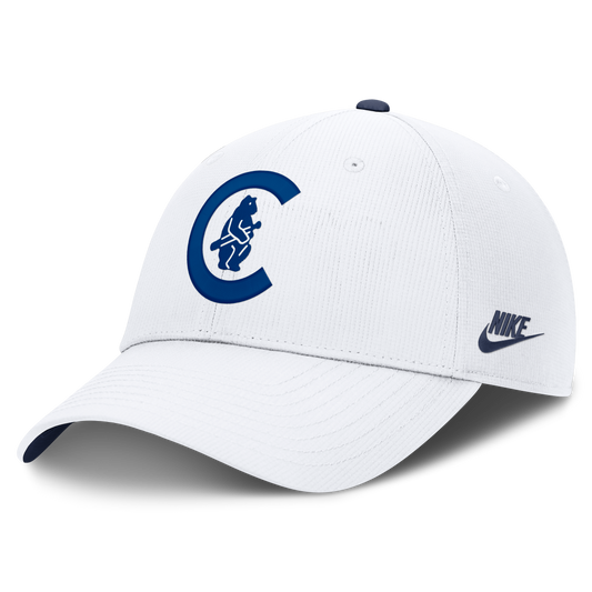 Chicago Cubs Nike Cooperstown Club Logo White Adjustable Hat Official Team Hat Sports Fan Cap Official NFL Team Hat Football Fan Cap