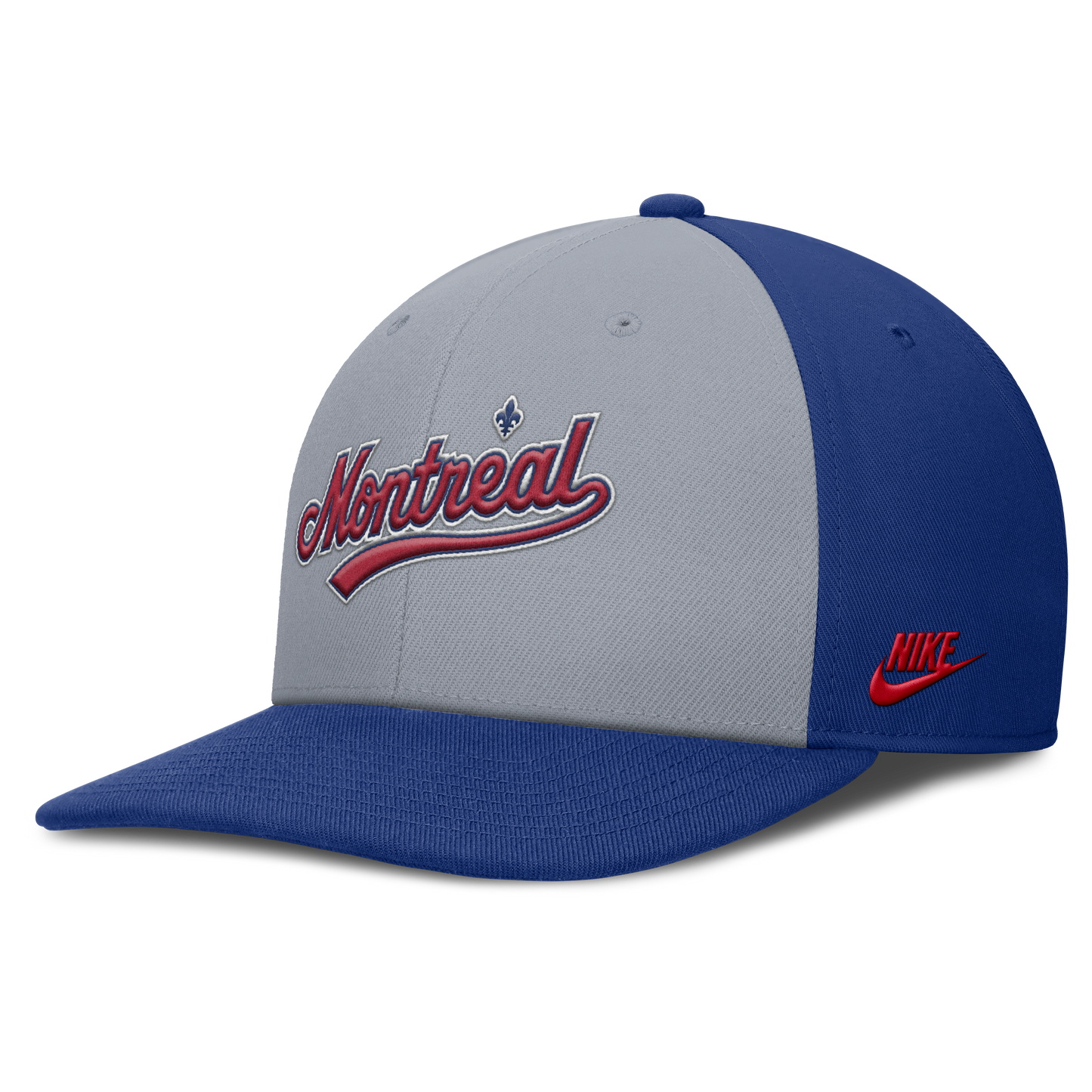 Montreal Expos Nike Gray/Royal Dri-Fit Pro Snapback Hat Official Team Hat Sports Fan Cap Official NFL Team Hat Football Fan Cap