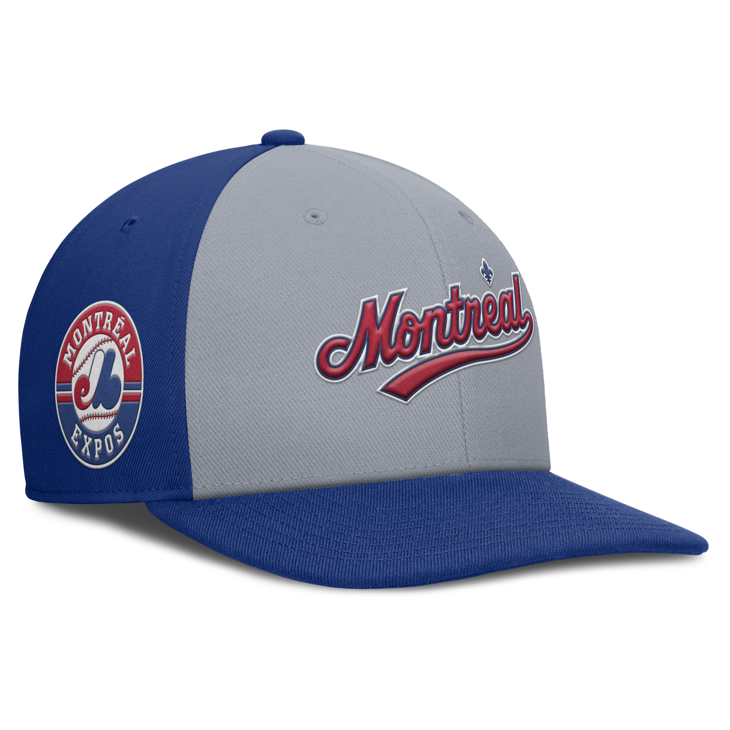 Montreal Expos Nike Gray/Royal Dri-Fit Pro Snapback Hat Official Team Hat Sports Fan Cap Official NFL Team Hat Football Fan Cap