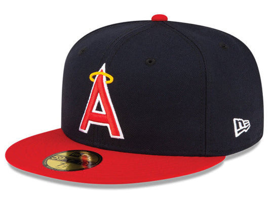 Men's Anaheim Angels New Era Navy/Red Alternate On-Field 59FIFTY Fitted Hat Official Team Hat Sports Fan Cap Official NFL Team Hat Football Fan Cap