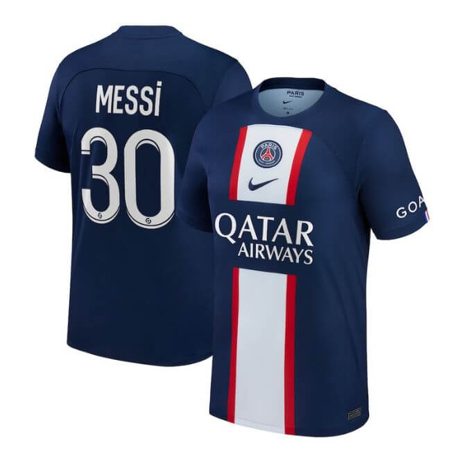 Paris Saint-Germain Home Unisex Shirt 2022-23 - Messi 30 printing Official Team Jersey Sports Fan Apparel