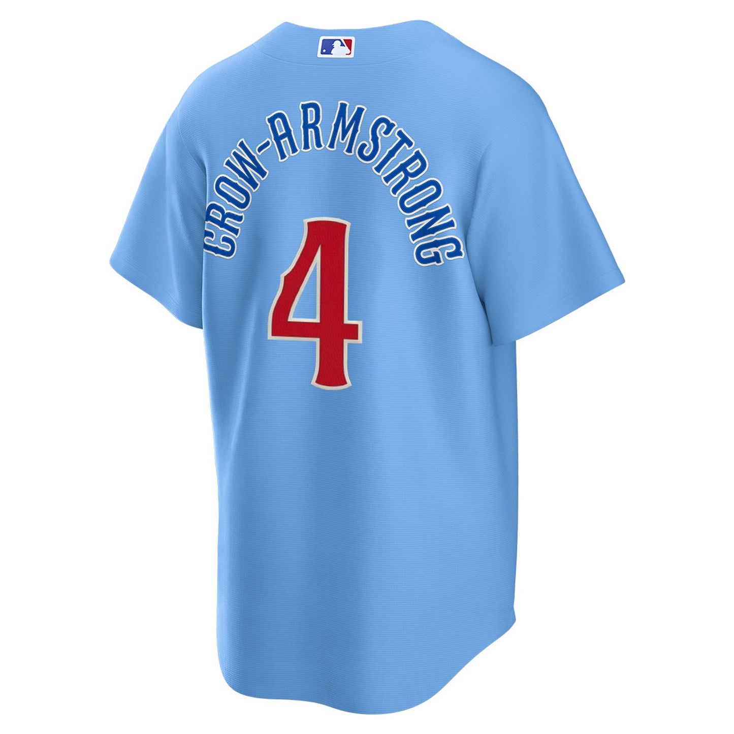 NIKE Men's Chicago Cubs Pete Crow-Armstrong #4 Light Blue 2nd Alternate Replica Jersey Official Team Jersey Sports Fan Apparel Official NFL Team Jersey Football Fan Apparel