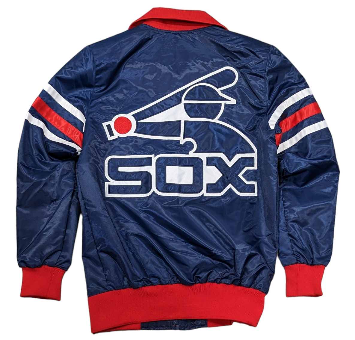 Men's Chicago White Sox The Captain II Cooperstown Collection Navy Starter Varsity Jacket Official Team Hat Sports Fan Cap Official NFL Team Hat Football Fan Cap