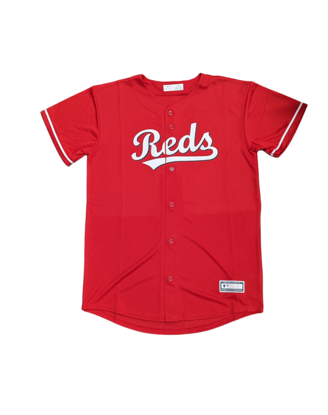Youth Cincinnati Reds Elly De La Cruz MLB Red Alternate Screen Print Replica Jersey Official Team Jersey Sports Fan Apparel Official NFL Team Jersey Football Fan Apparel