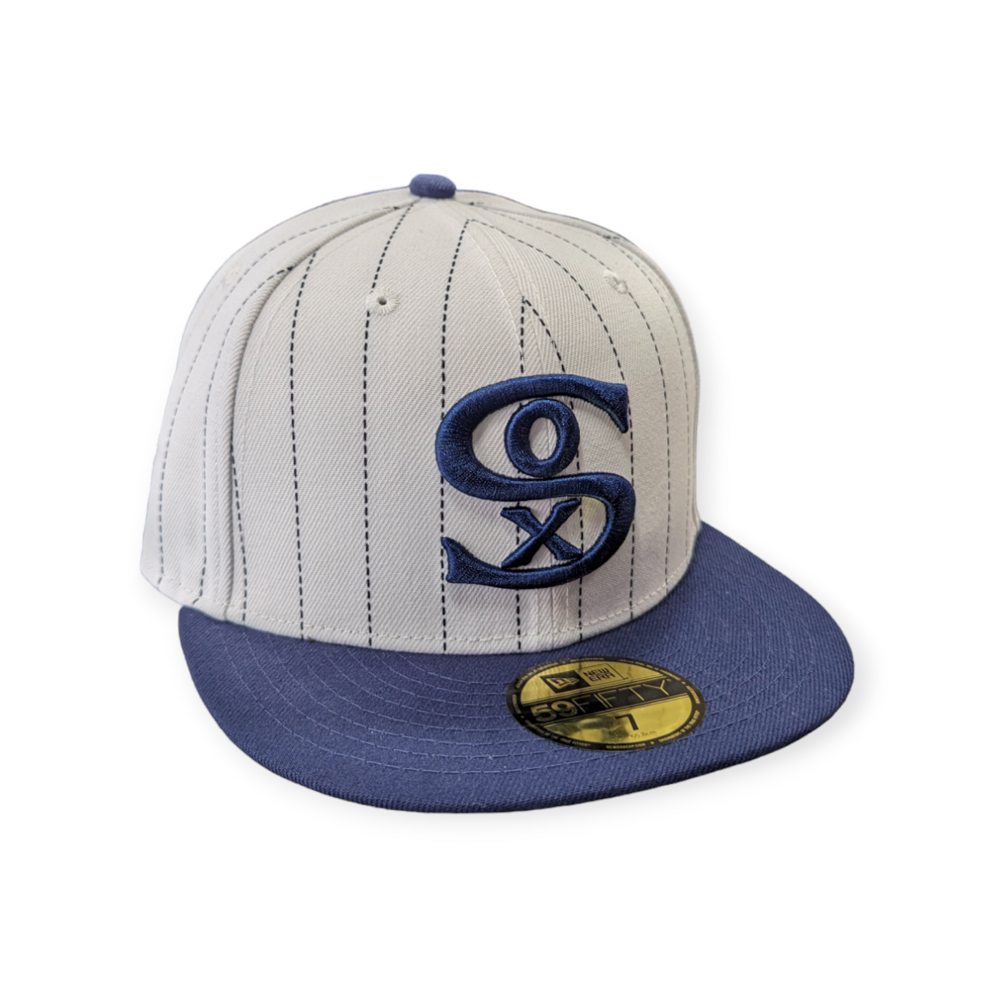 Chicago White Sox 1917 New Era Cooperstown Classics White/Navy 59FIFTY Fitted Hat Official Team Hat Sports Fan Cap Official NFL Team Hat Football Fan Cap