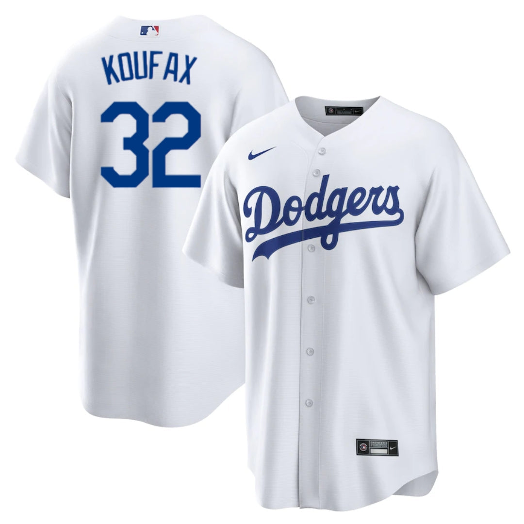 Men's Sandy Koufax Los Angeles Dodgers Nike White Home Replica Team Jersey Official Team Jersey Sports Fan Apparel Official NFL Team Jersey Football Fan Apparel