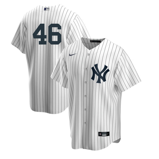 Men's Nike Andy Pettite #46 White New York Yankees Home Official Replica Player Jersey Official Team Jersey Sports Fan Apparel Official NFL Team Jersey Football Fan Apparel