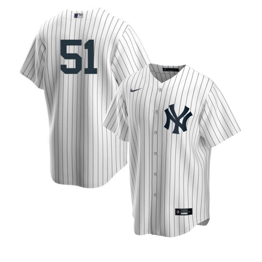 Men's Nike Bernie Williams #51 White New York Yankees Home Official Replica Player Jersey Official Team Jersey Sports Fan Apparel Official NFL Team Jersey Football Fan Apparel