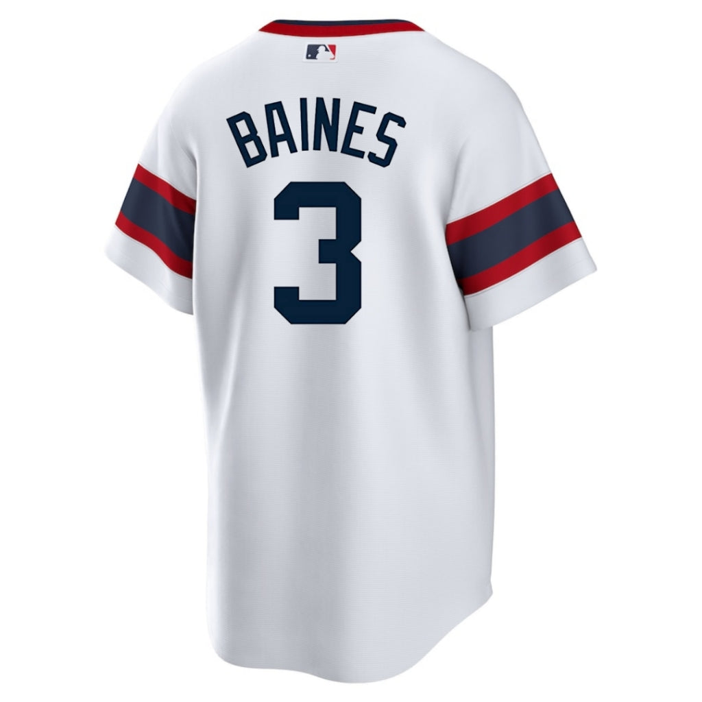 NIKE Men's Harold Baines Chicago White Sox Sunday 1983 Alternate White Premium Twill Replica Jersey Official Team Jersey Sports Fan Apparel Official NFL Team Jersey Football Fan Apparel