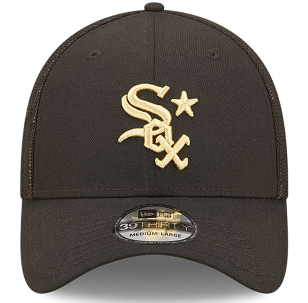 Chicago White Sox New Era 2022 All Star Game Black/ Gold 39THIRTY Flex Fit Hat Official Team Hat Sports Fan Cap Official NFL Team Hat Football Fan Cap