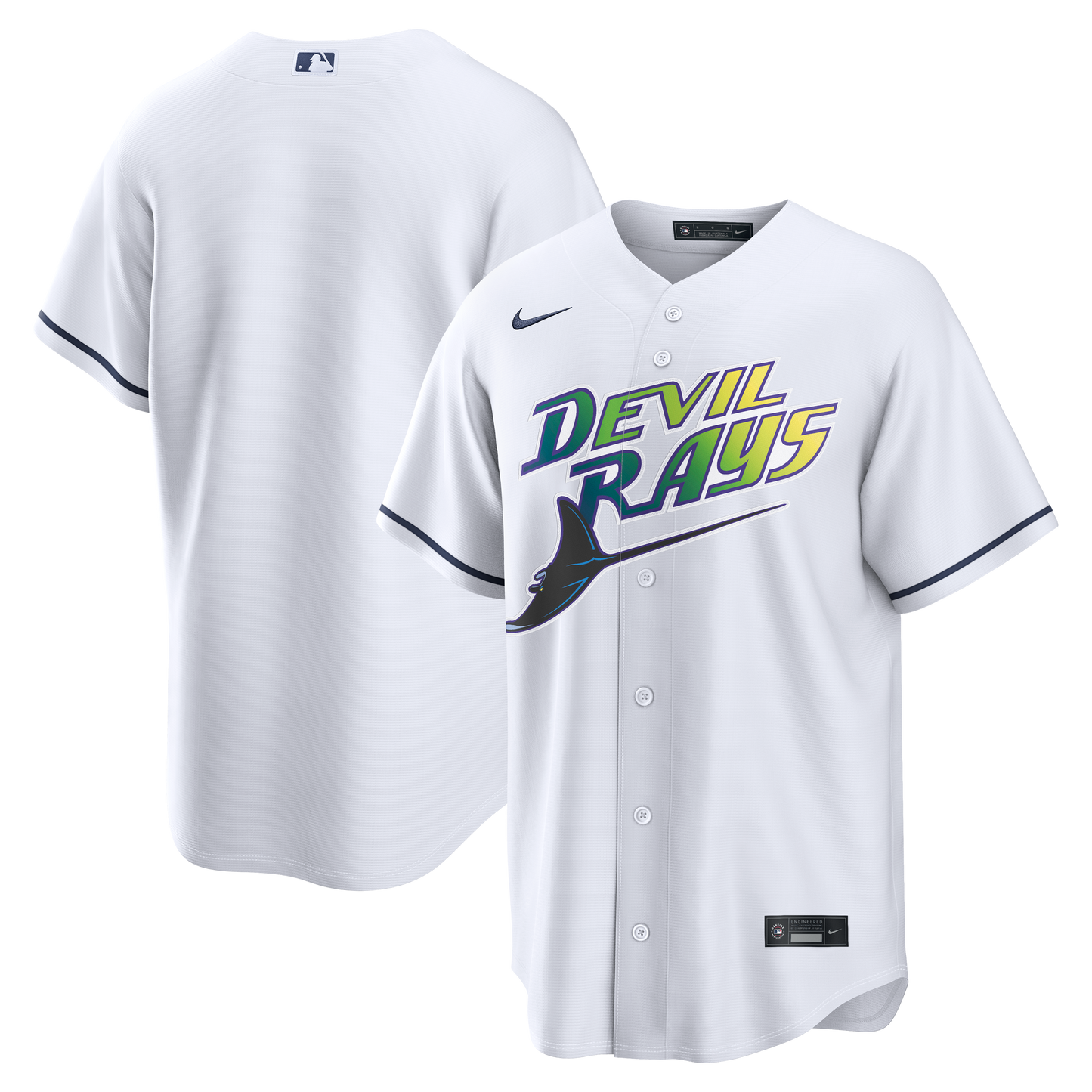 Men's Tampa Bay Devil Rays Nike White Home Replica Team Jersey Official Team Jersey Sports Fan Apparel Official NFL Team Jersey Football Fan Apparel