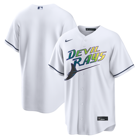 Men's Tampa Bay Devil Rays Nike White Home Replica Team Jersey Official Team Jersey Sports Fan Apparel Official NFL Team Jersey Football Fan Apparel