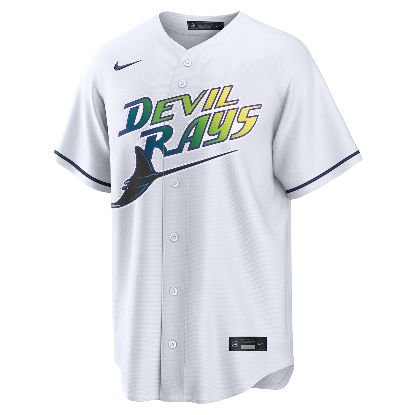 Men's Tampa Bay Devil Rays Nike White Home Replica Team Jersey Official Team Jersey Sports Fan Apparel Official NFL Team Jersey Football Fan Apparel