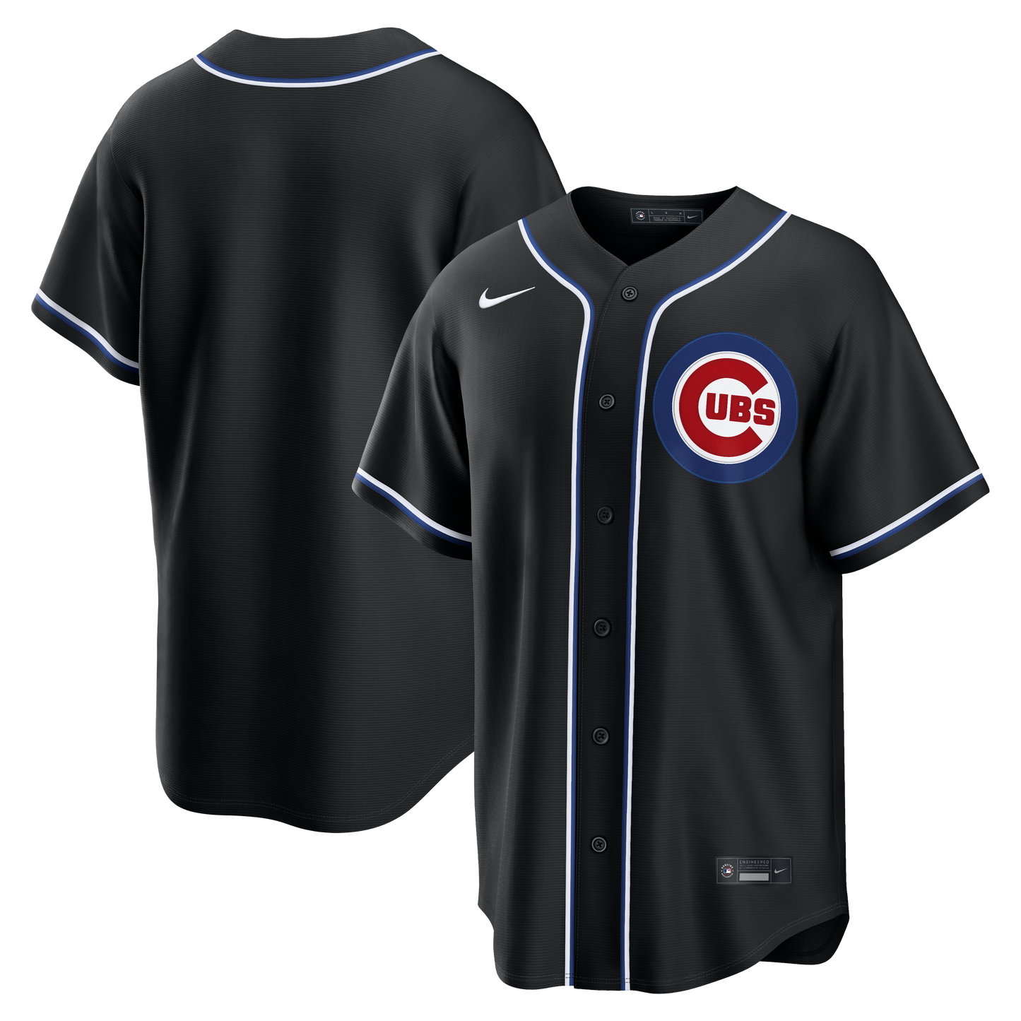 Men's Chicago Cubs Nike Black Carbon Blank Replica Jersey Official Team Jersey Sports Fan Apparel Official NFL Team Jersey Football Fan Apparel