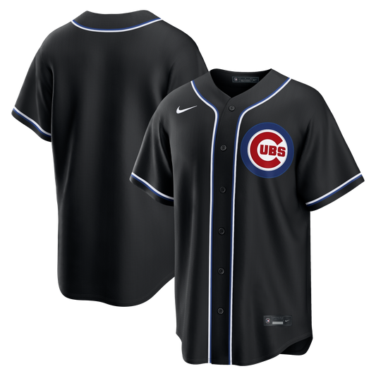 Men's Chicago Cubs Nike Black Carbon Blank Replica Jersey Official Team Jersey Sports Fan Apparel Official NFL Team Jersey Football Fan Apparel