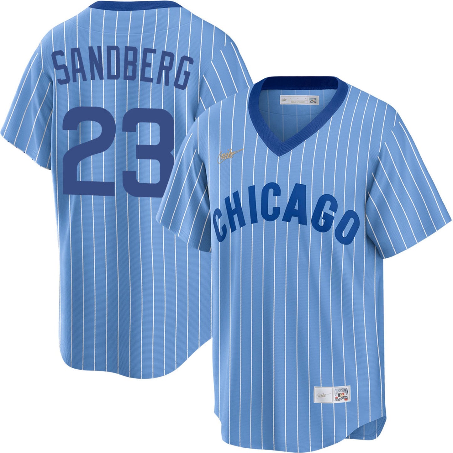 Men's Ryne Sandberg Chicago Cubs Cooperstown Powder Blue 1982 NIKE Replica Jersey Official Team Jersey Sports Fan Apparel Official NFL Team Jersey Football Fan Apparel